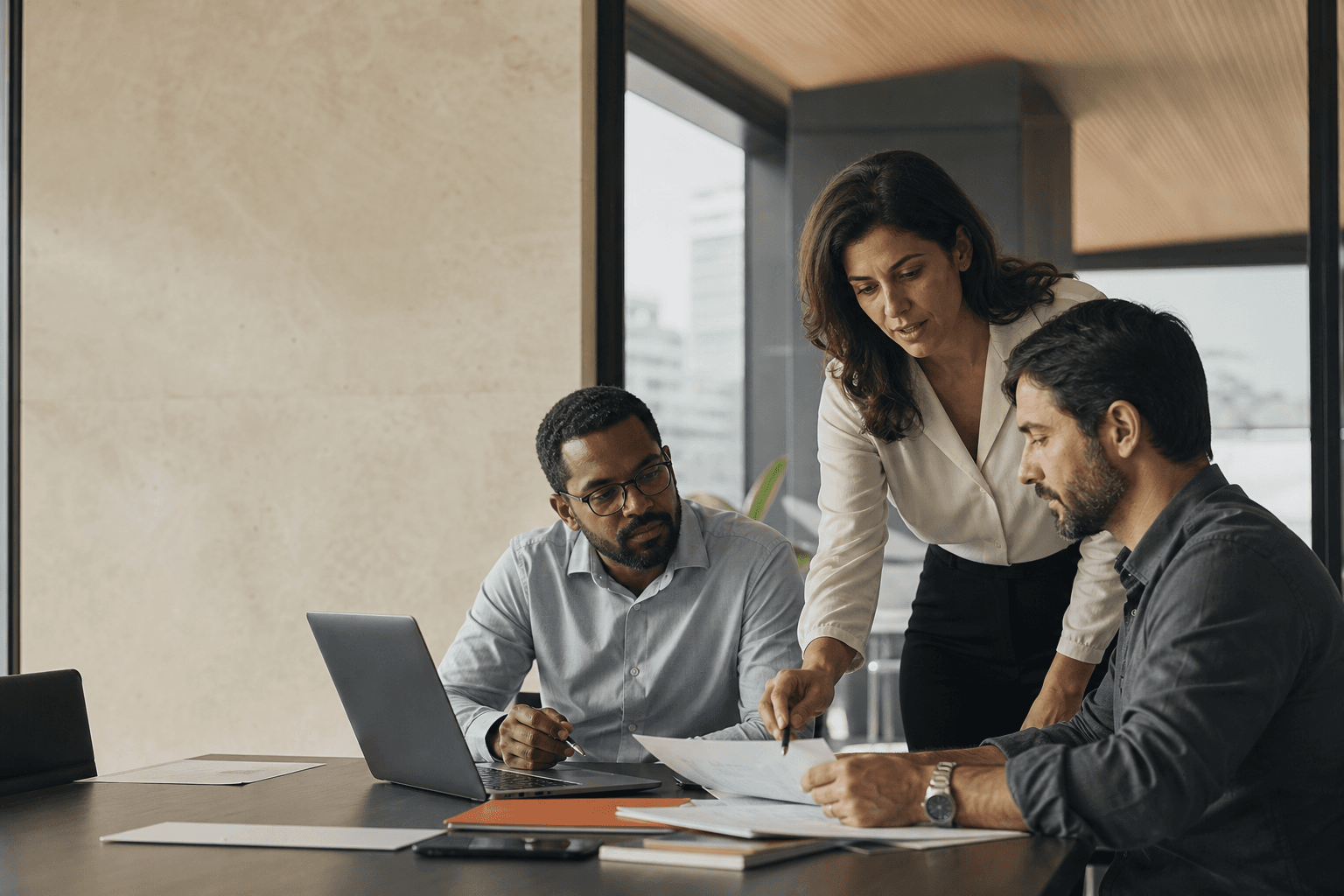 Equipe analisando oportunidades de licitação